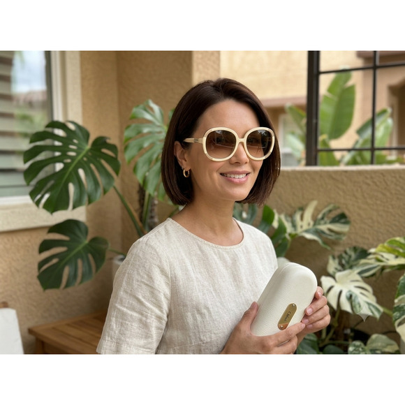 Authentic Chloe Myrte CL 2119 Oversized Ivory Sunglasses with Case main image 9